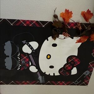 Hello Kitty Plaid Wall Decor with Red and Black Accents